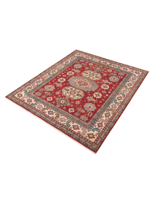 Kazura Red Ivory 8.4x9.9 Hand Knotted Rug