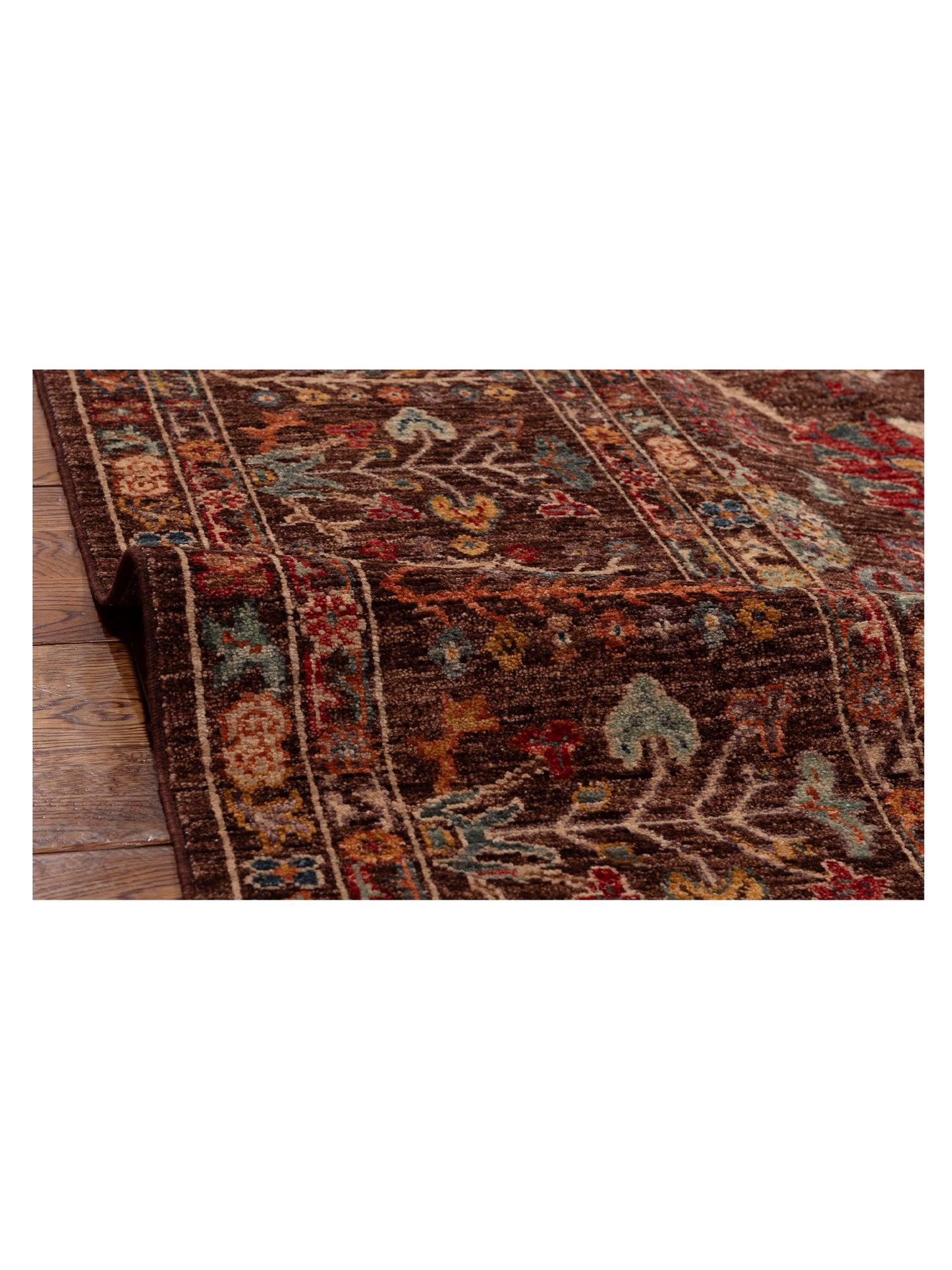 Sabira Brown Brown 8.11x11.8 Hand Knotted Rug