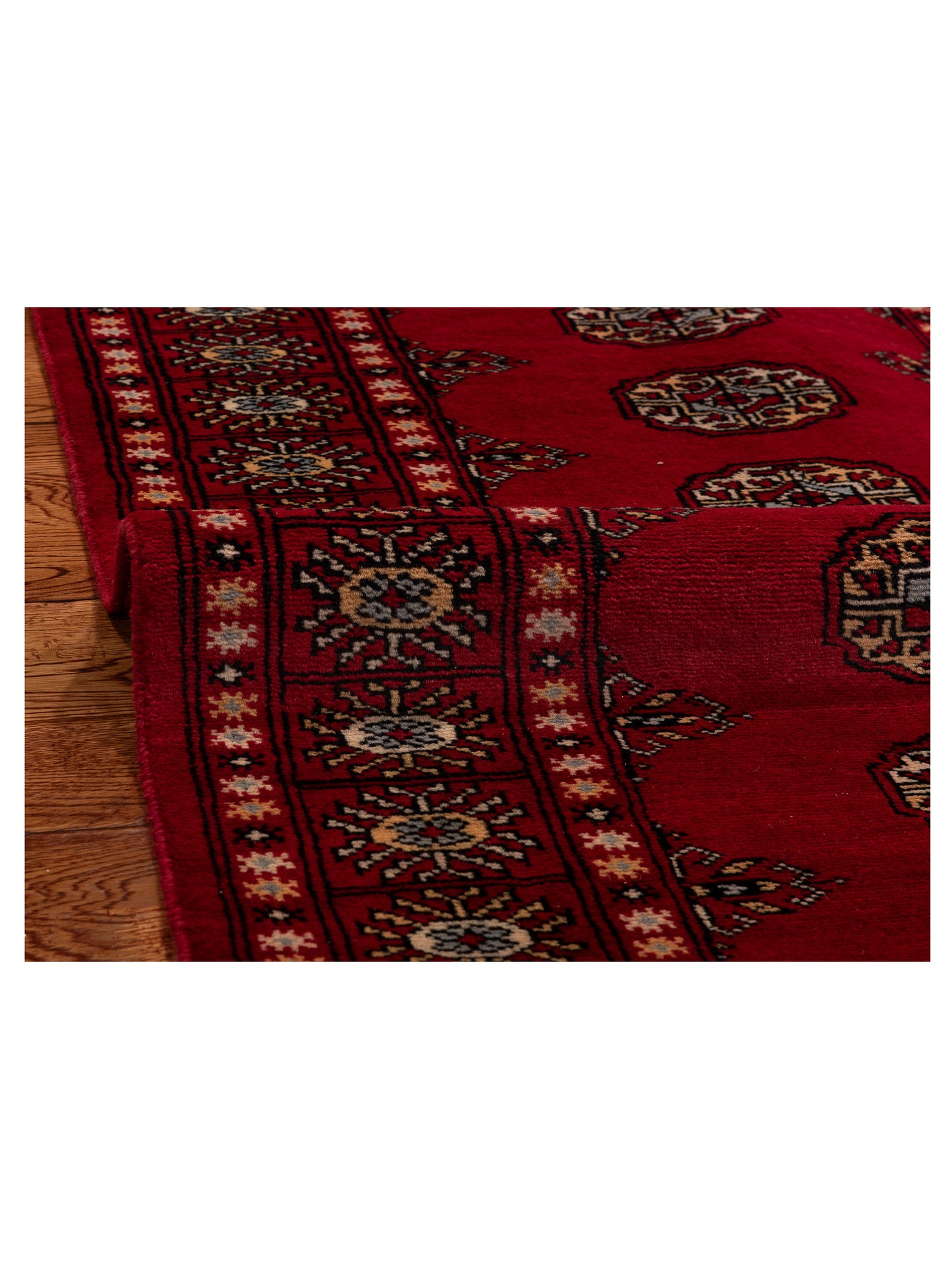 Bokhara Red Red 2.7x9.5 Hand Knotted Rug