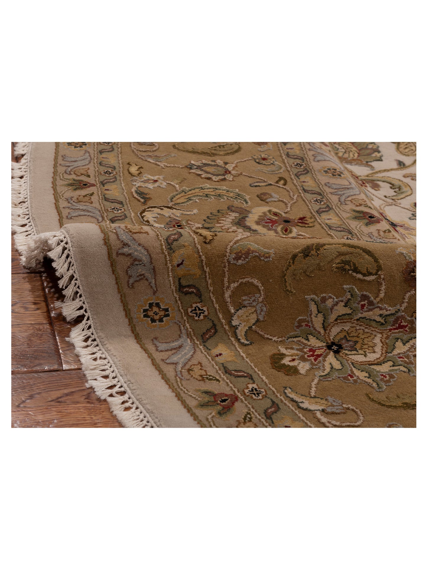 Javira Silk Ivory Gold 10.1x10.1 Hand Knotted Rug