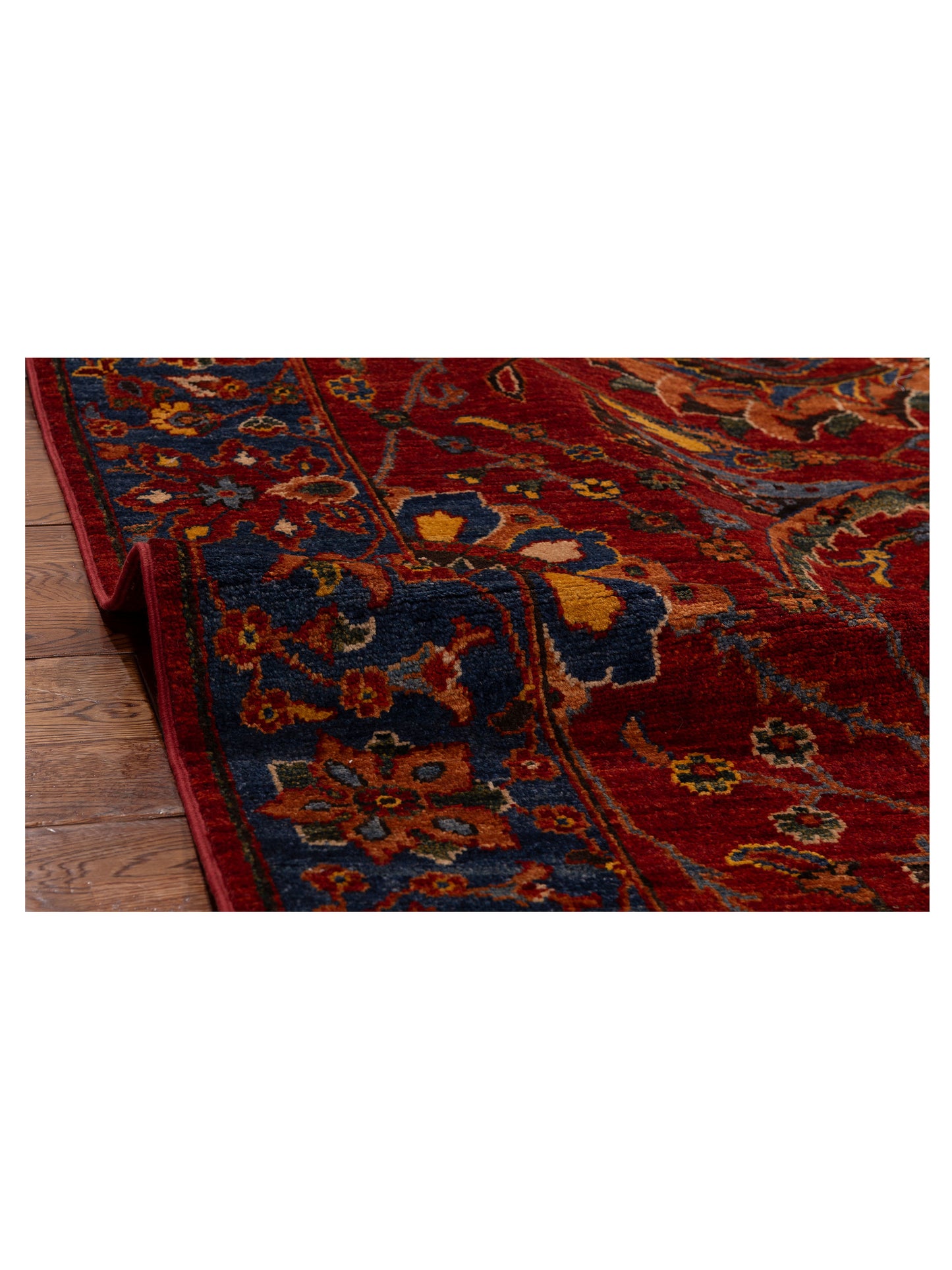 Lailora Red Blue 8.10x11.8 Hand Knotted Rug