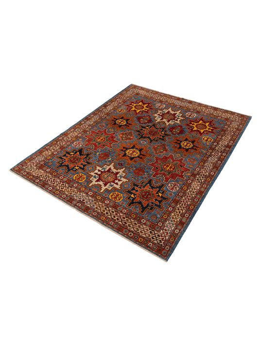 Zamira Blue Ivory 8x9.11 Hand Knotted Rug