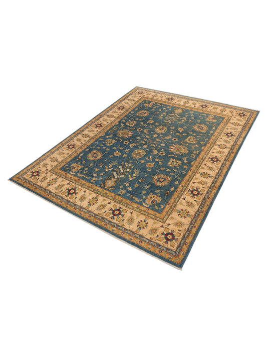 Kazura Blue Ivory 8.11x11.8 Hand Knotted Rug