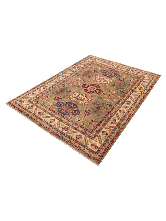 Kazura Green Beige 8.11x11.11 Hand Knotted Rug