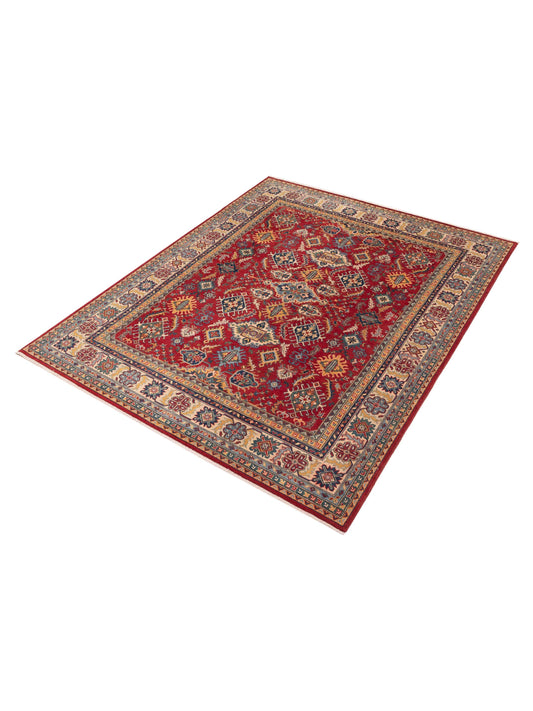 Kazura Red Ivory 8.2x10.2 Hand Knotted Rug