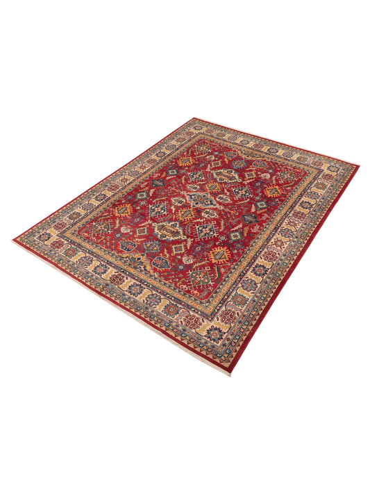 Kazura Red Ivory 7.10x10 Hand Knotted Rug