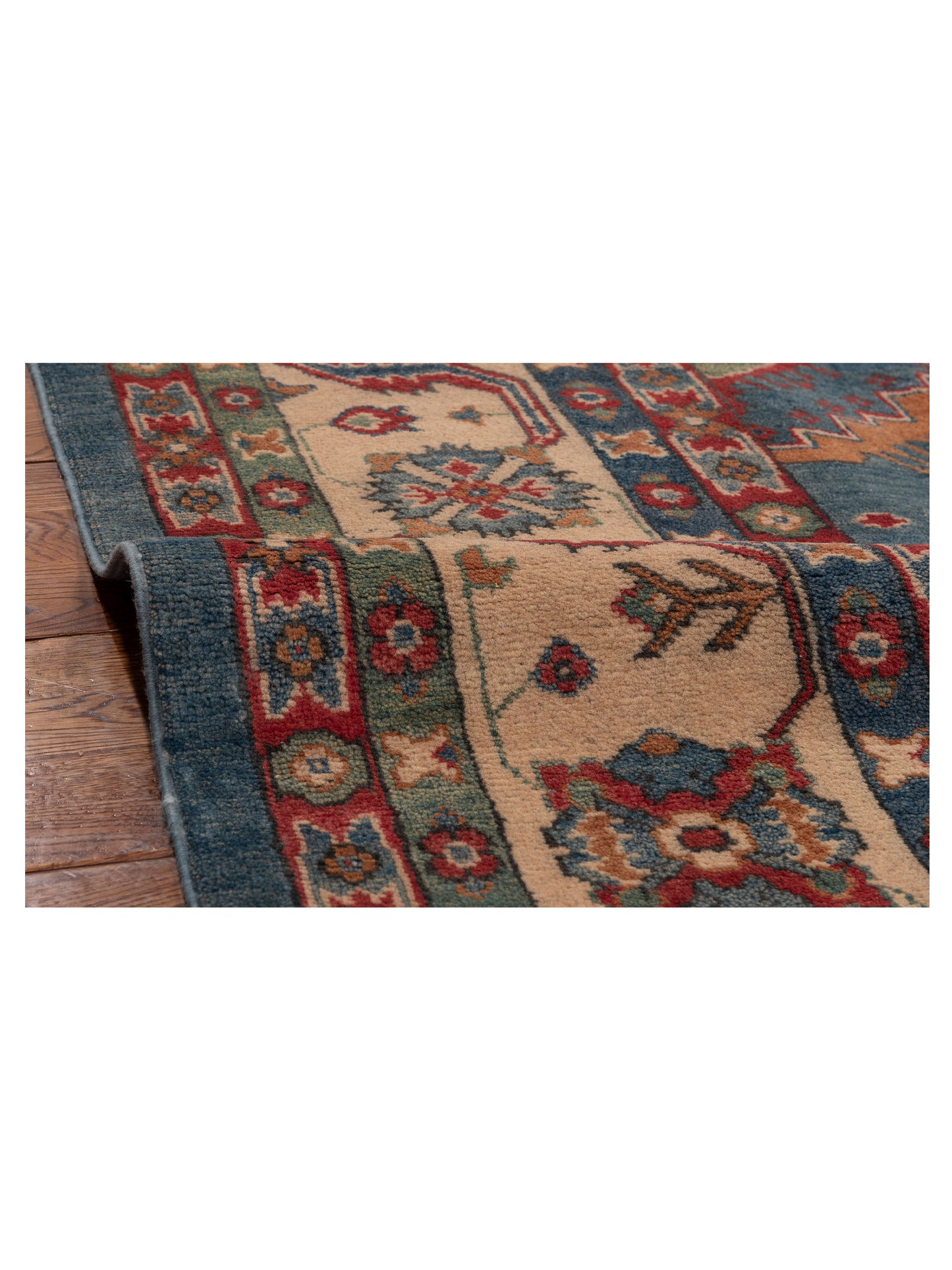 Kazura Blue Ivory 8.10x12.3 Hand Knotted Rug