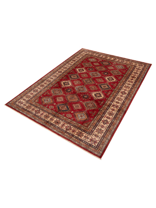 Zamira Red Ivory 8.6x11.7 Hand Knotted Rug