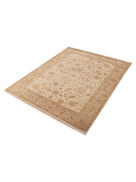 Javira Silk Cream Beige 8.1x10.2 Hand Knotted Rug