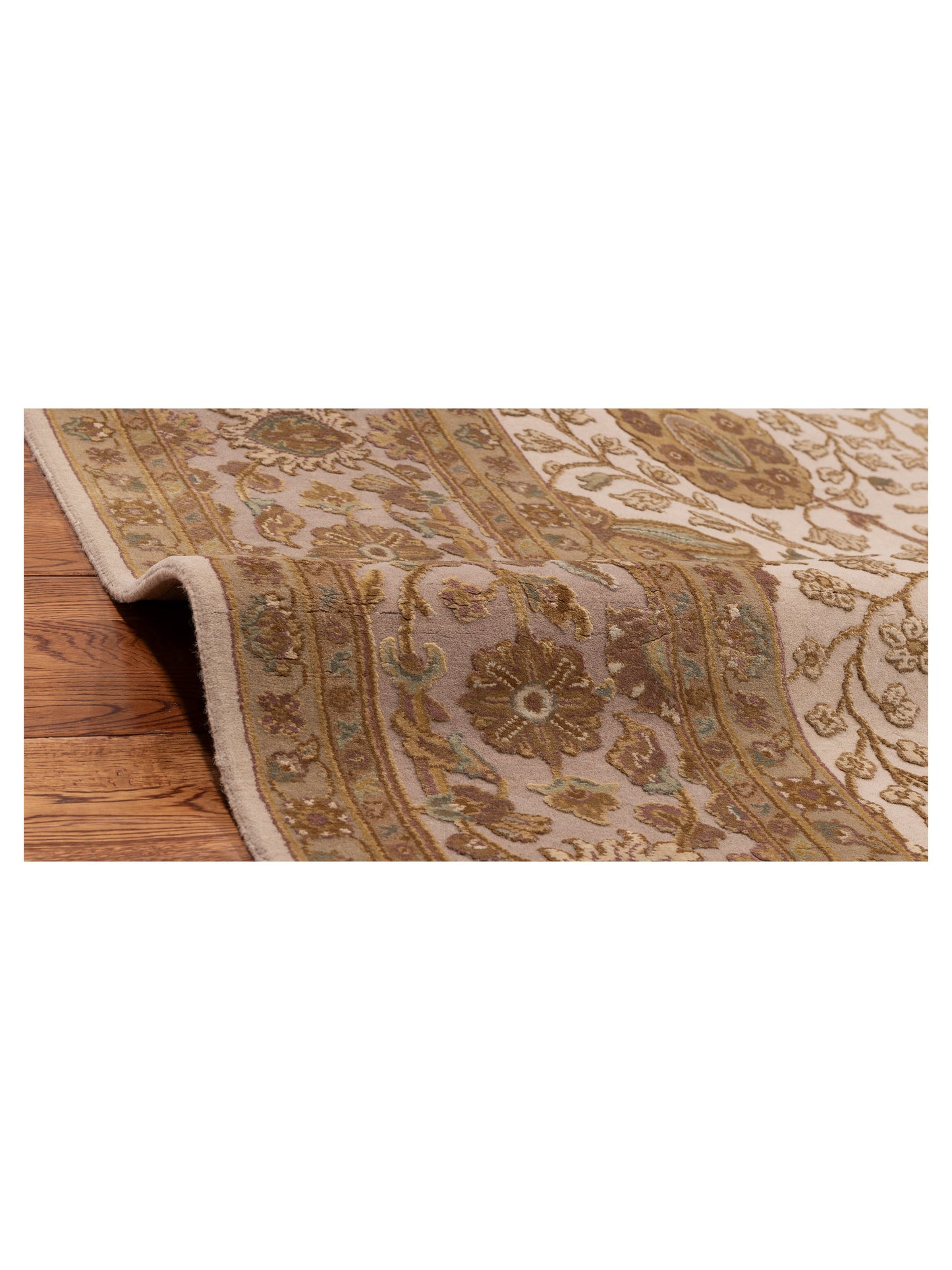 Javira Silk Ivory Beige 8.2x10.4 Hand Knotted Rug