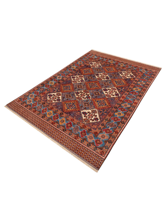 Sabira Purple Blue 9x12.9 Hand Knotted Rug