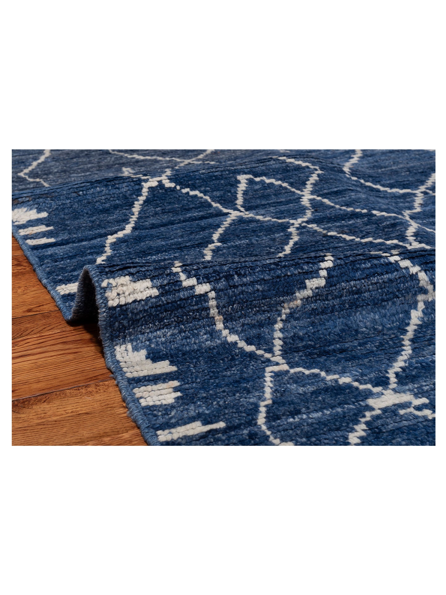 Baskra Blue Ivory 8.9x11.7 Hand Knotted Rug