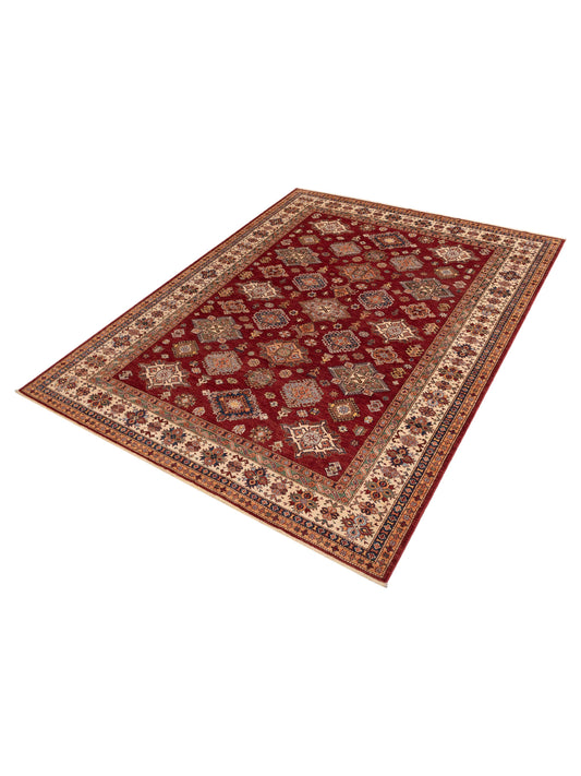 Zamira Red Ivory 9.1x11.9 Hand Knotted Rug