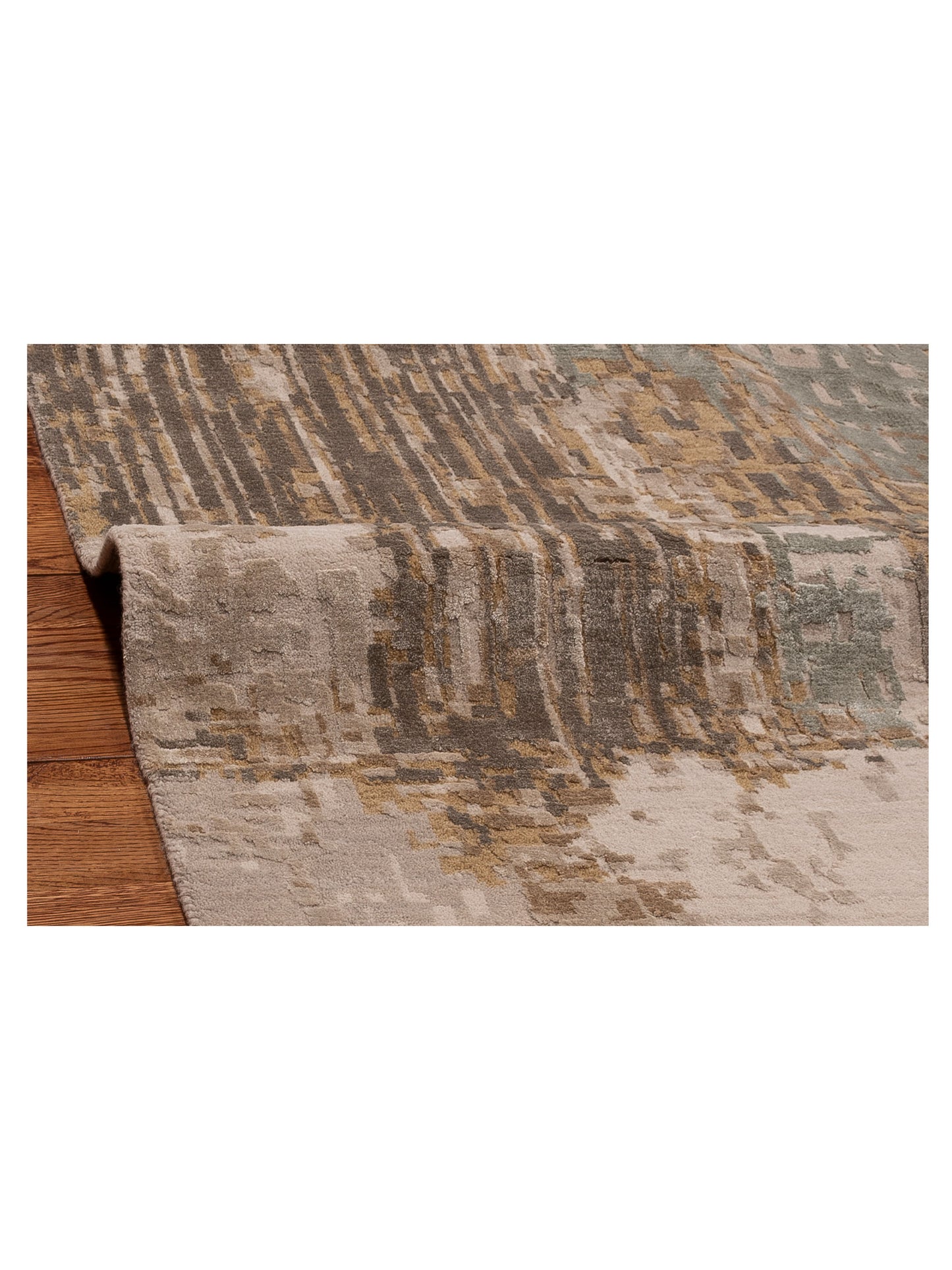 Tenzari Beige 10x14 Hand Knotted Rug