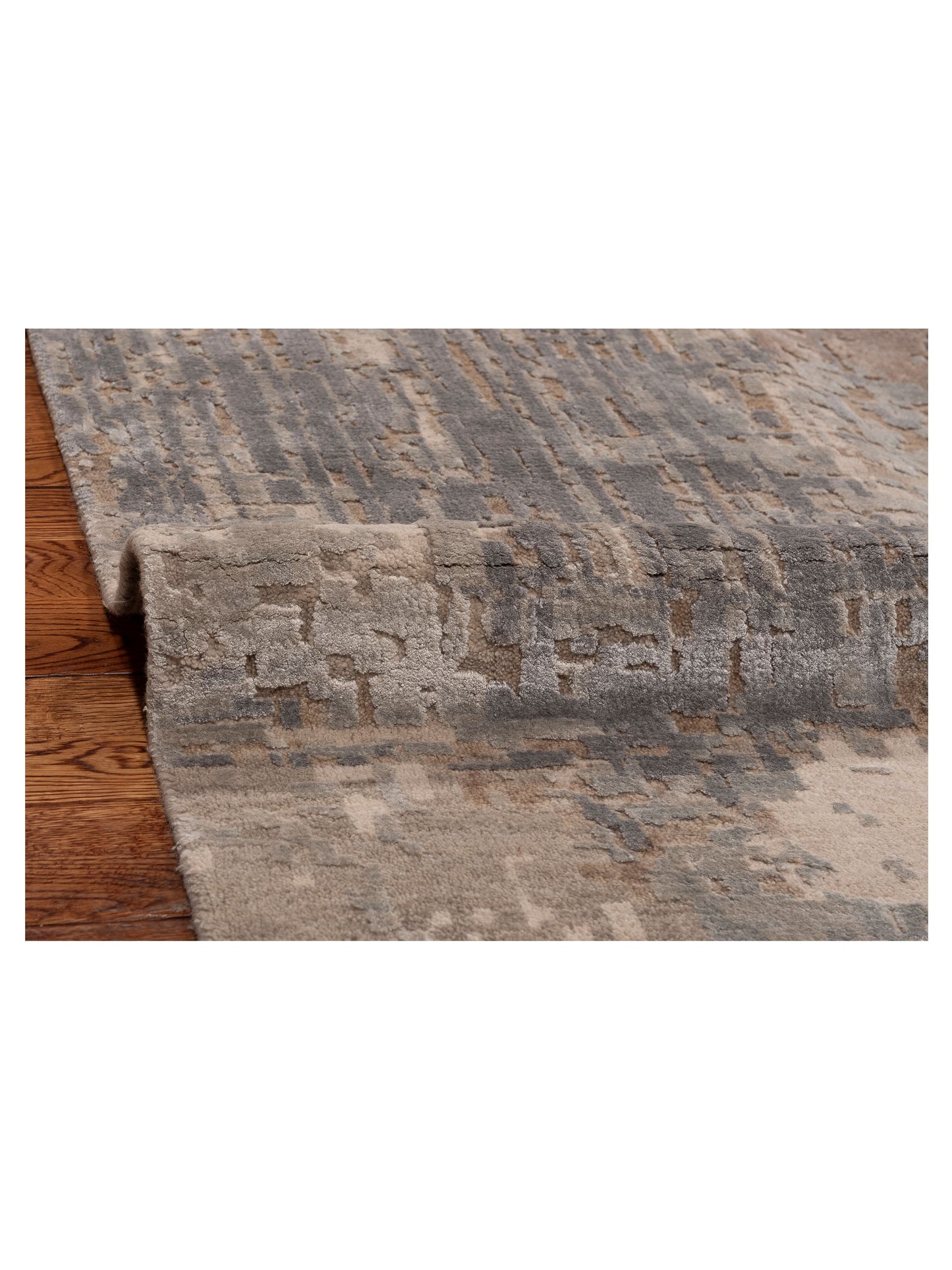 Tenzari Beige 10x14 Hand Knotted Rug