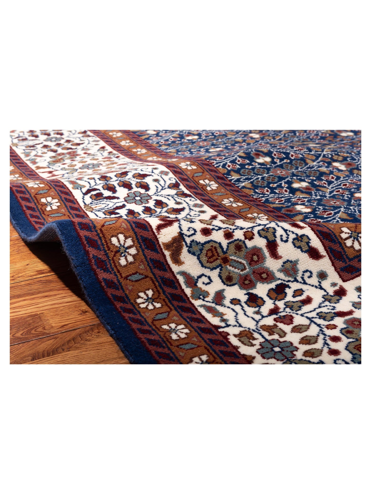 Caesarea Blue Ivory 10x13.5 Hand Knotted Rug
