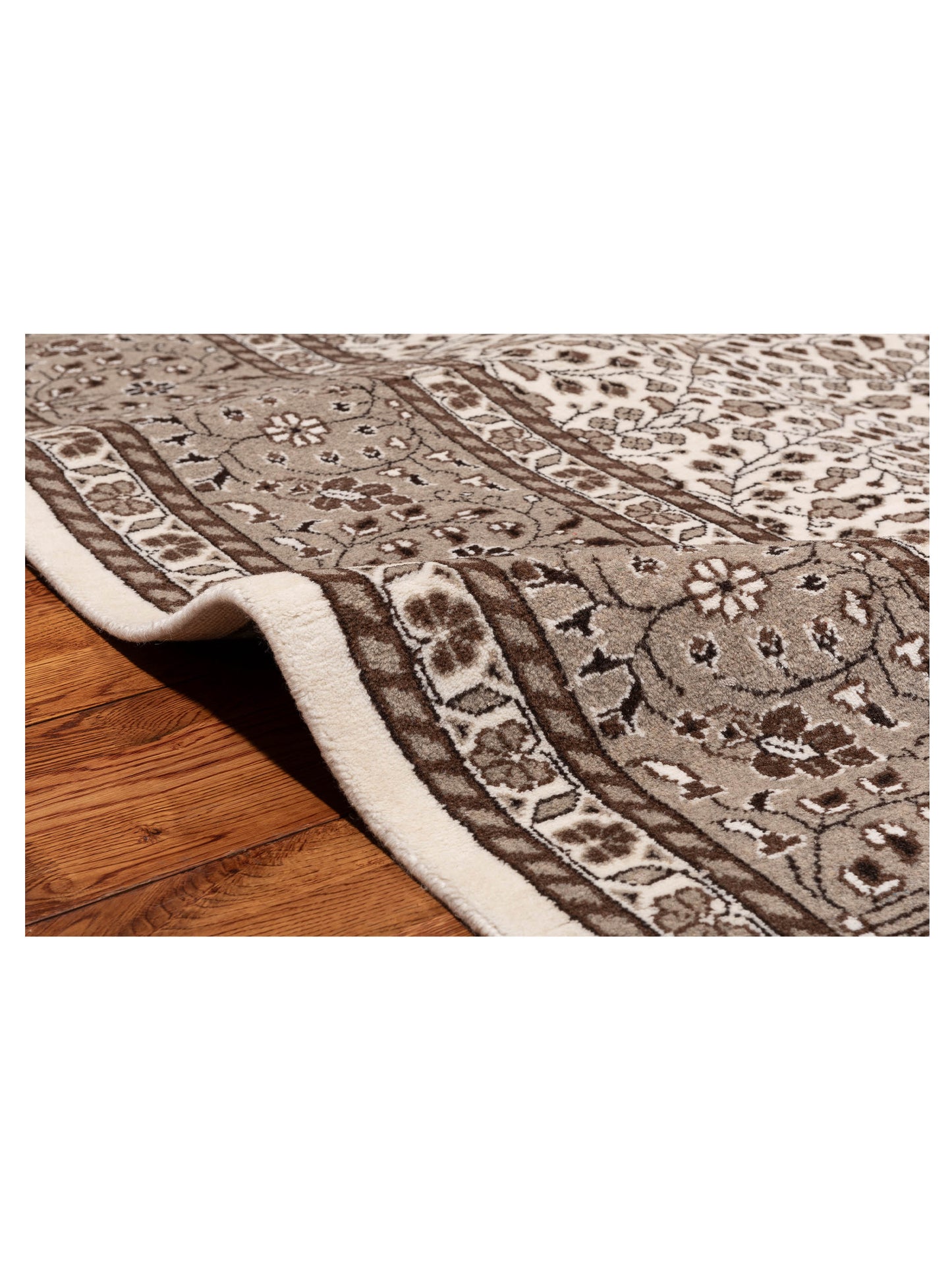 Caesarea Ivory Brown 8.10x12 Hand Knotted Rug