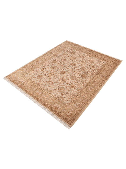 Javira Silk Beige Cream 8.2x10 Hand Knotted Rug