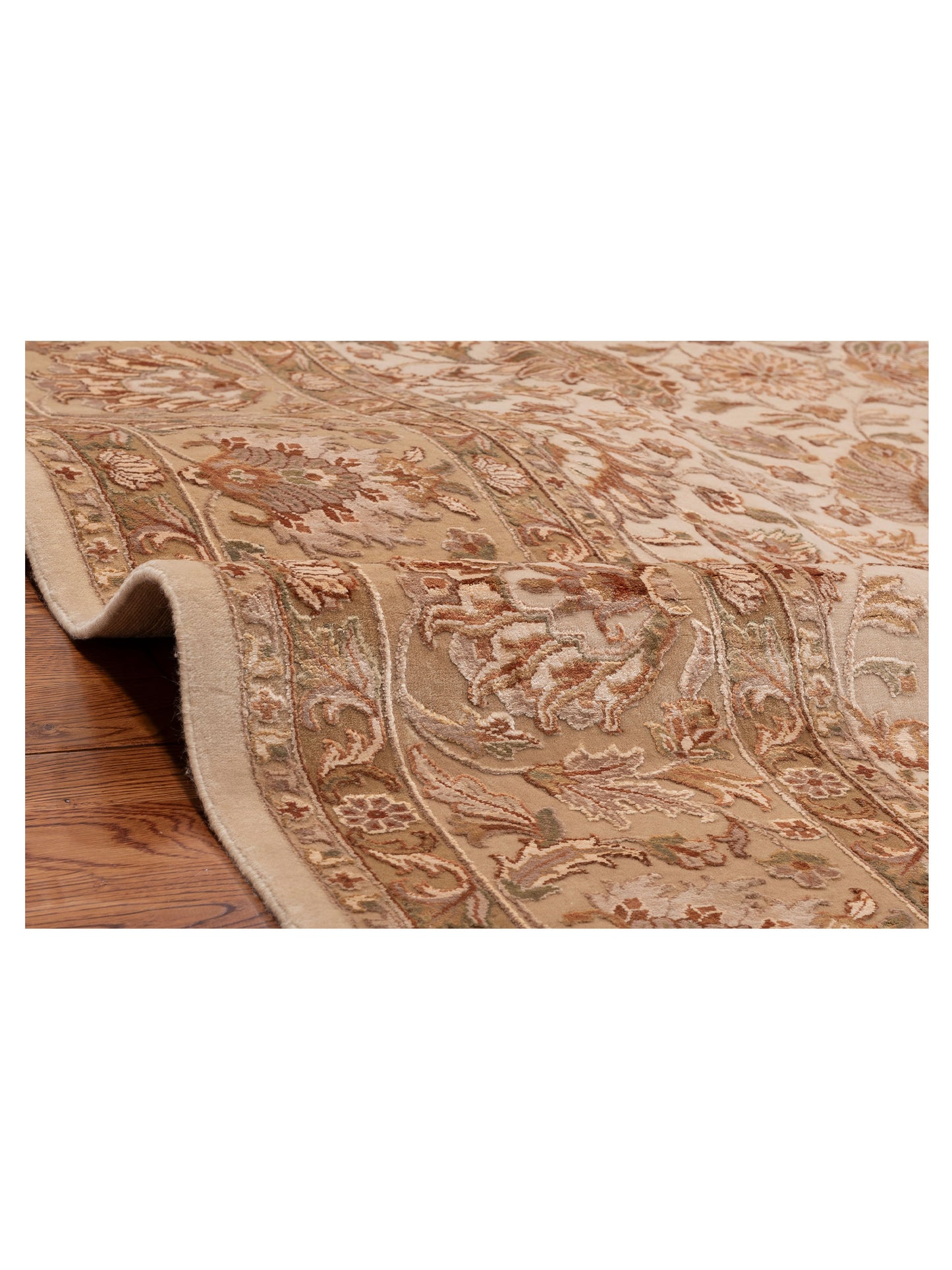 Javira Silk Beige Cream 8.2x10 Hand Knotted Rug