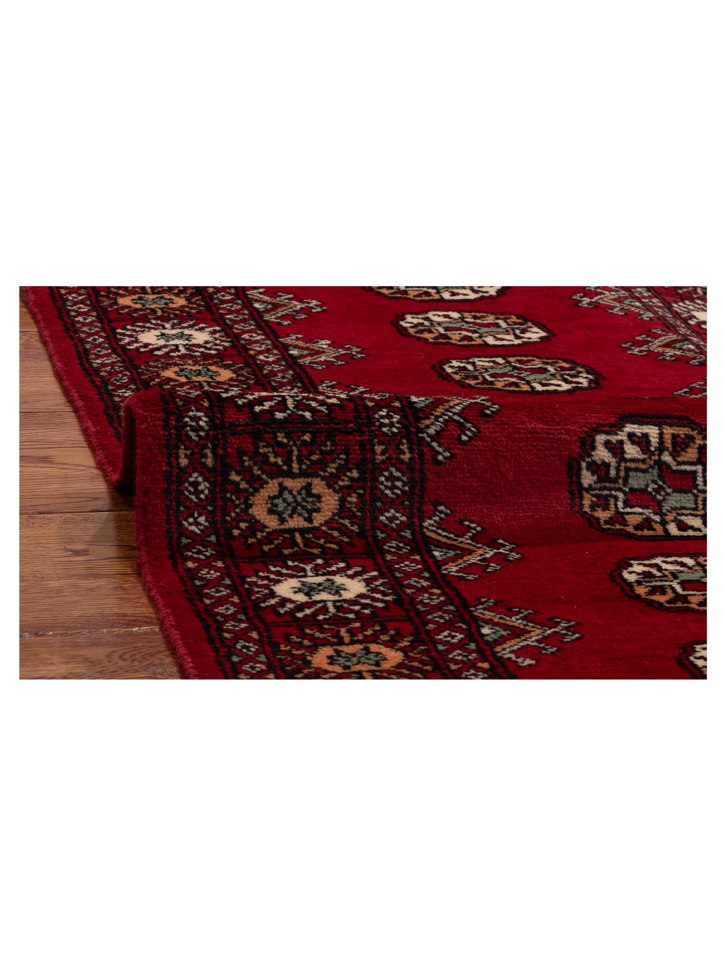 Bokhara Red Red 2.6x8 Hand Knotted Rug
