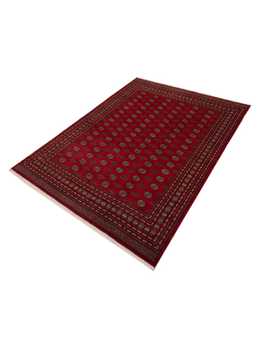Bokhara Red Red 9.2x12.6 Hand Knotted Rug
