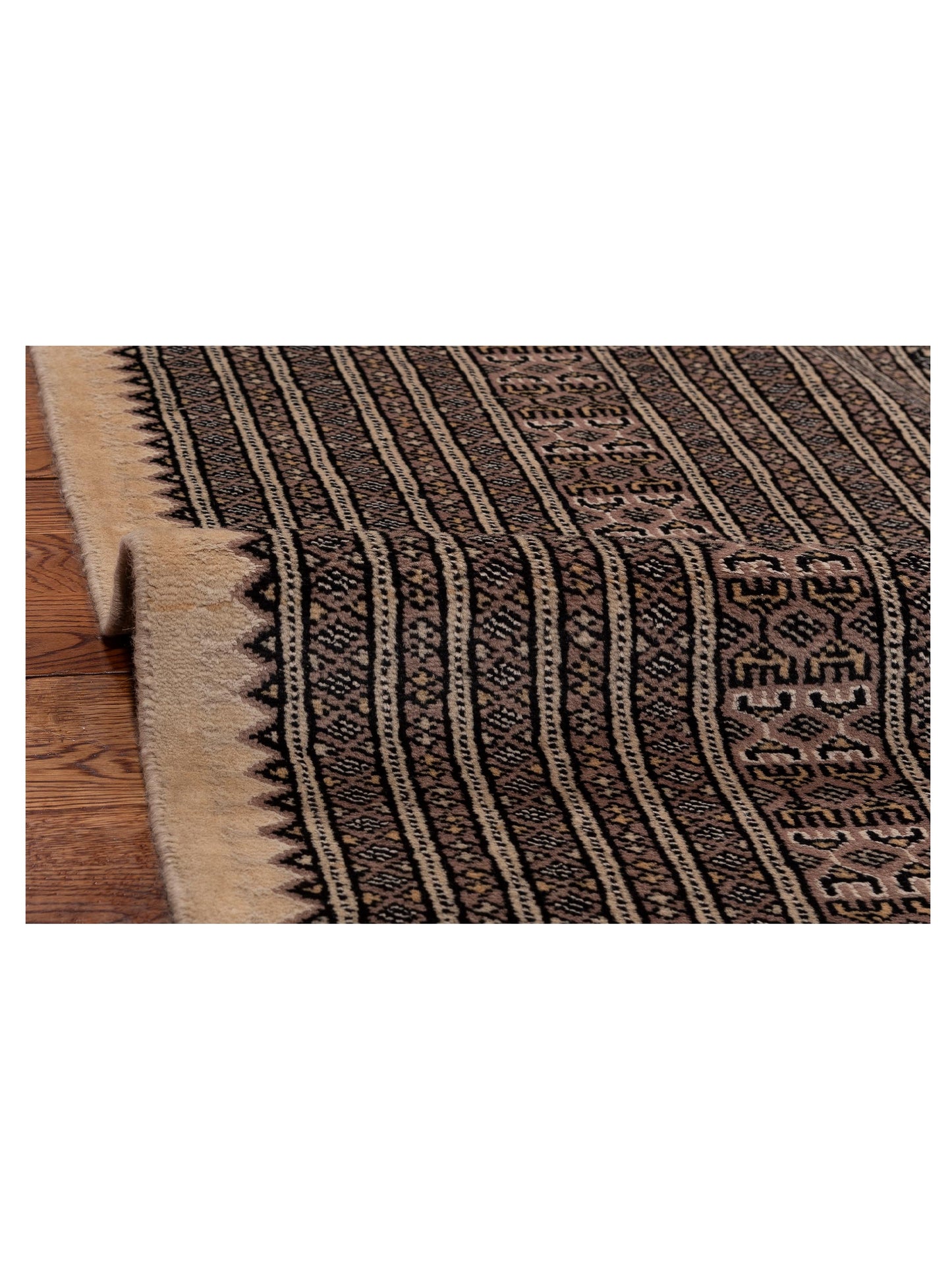 Bokhara Beige Black 9.6x12.9 Hand Knotted Rug