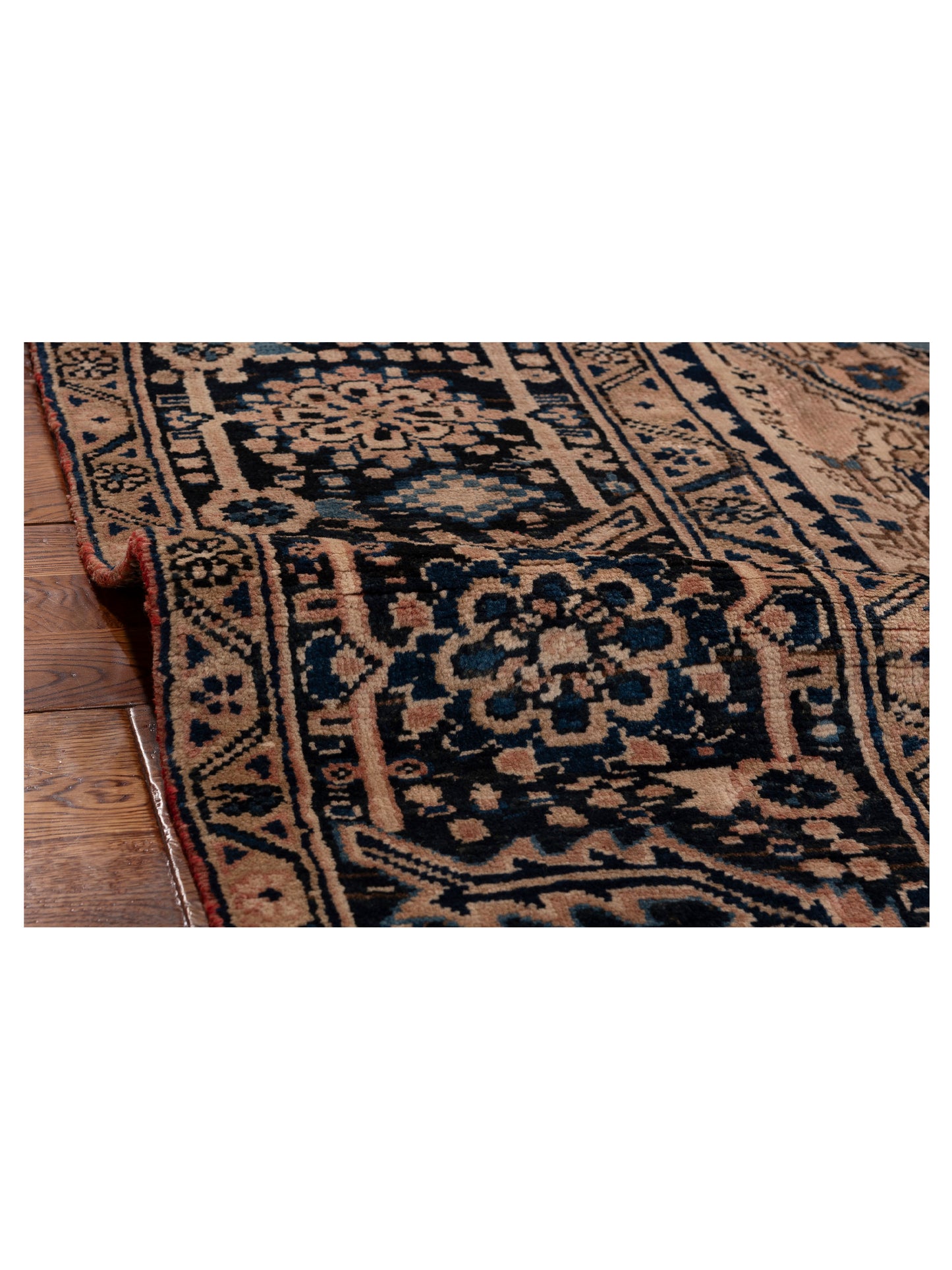 Antiqua Heirloom Brown Navy 9.4x12.9 Hand Knotted Rug