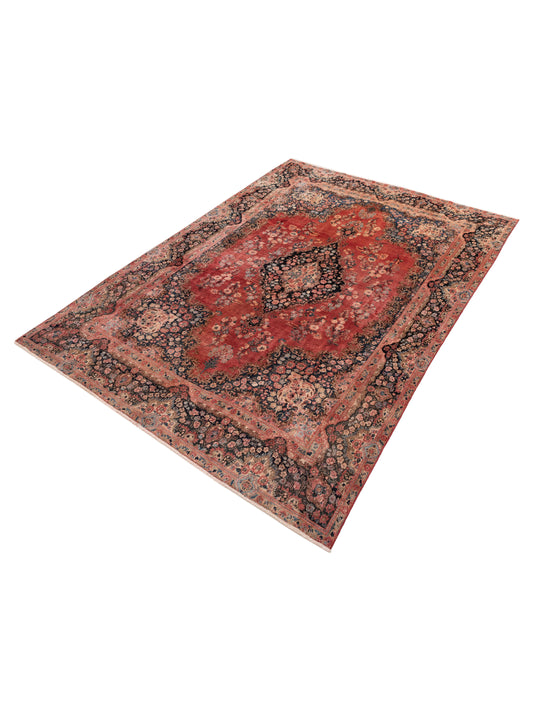 Antiqua Heirloom Red Navy 8.10x12.3 Hand Knotted Rug