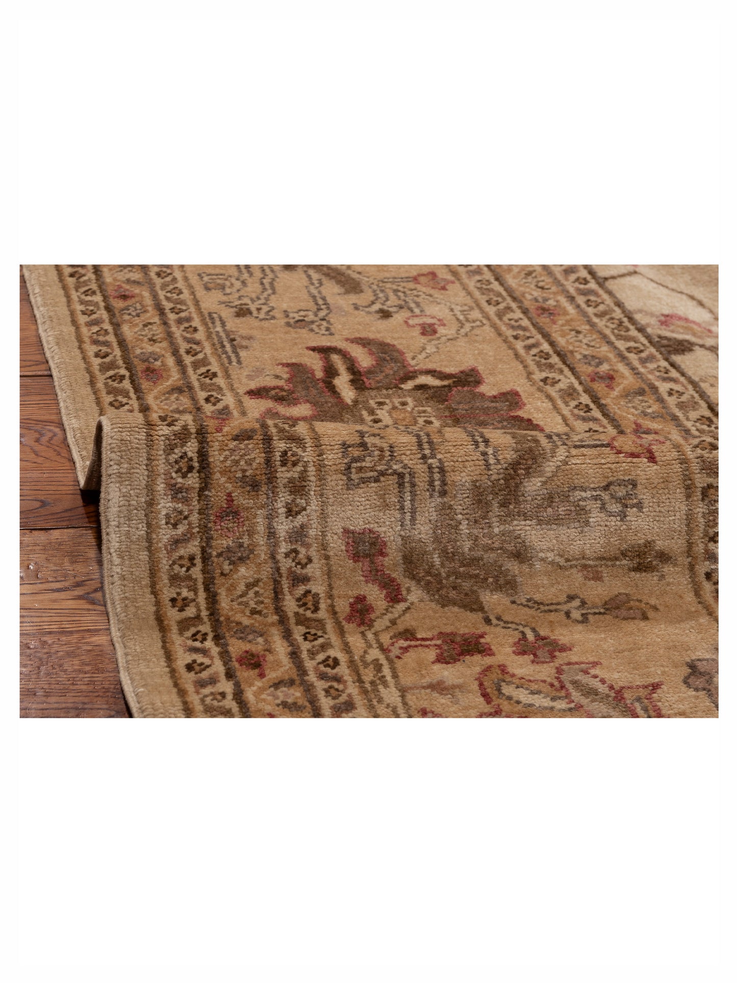 Turkish Elvaria Ivory Gold 9.5x13.2 Hand Knotted Rug