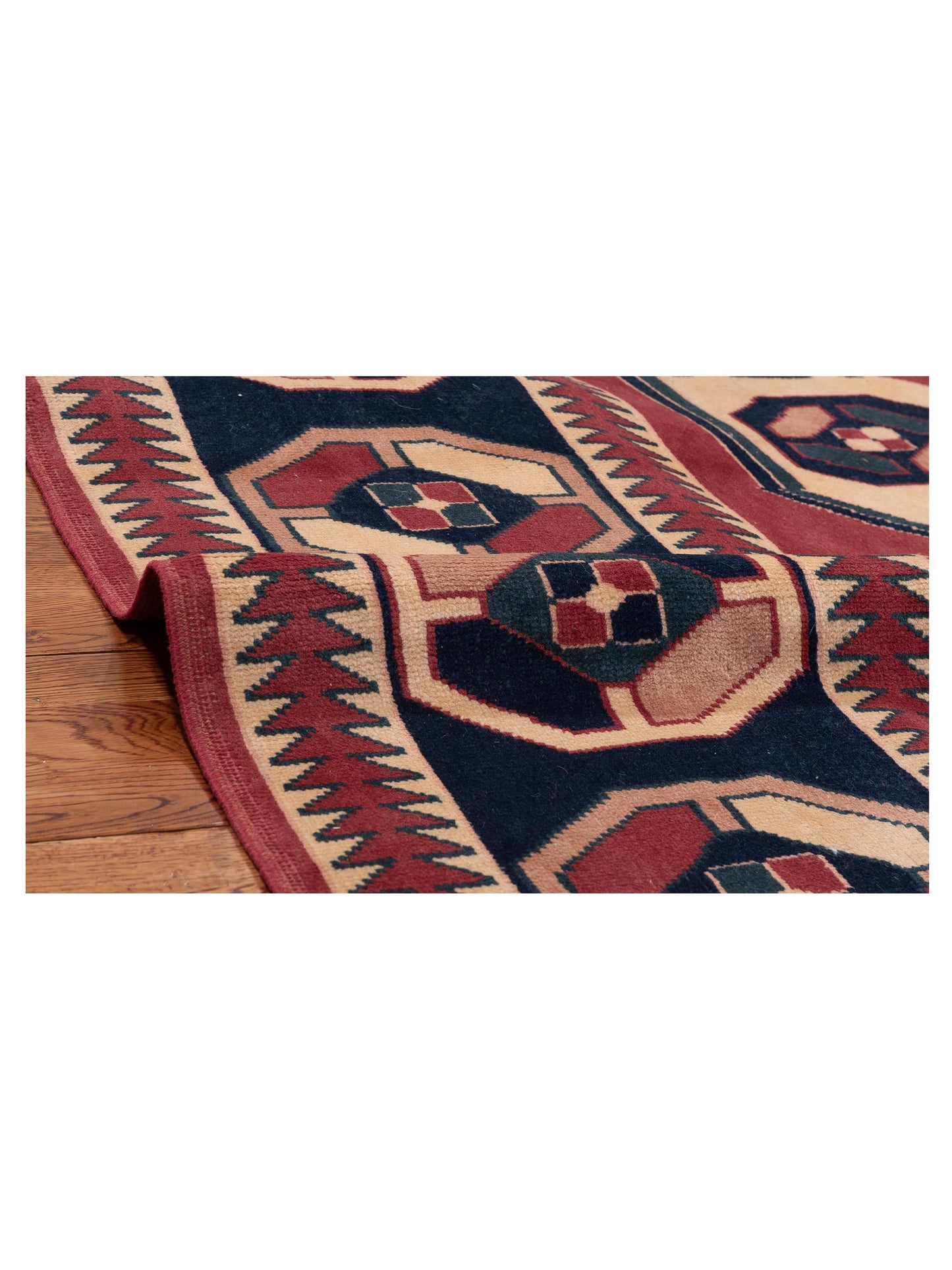 Turkeya Red Navy 7.4x10 Hand Knotted Rug