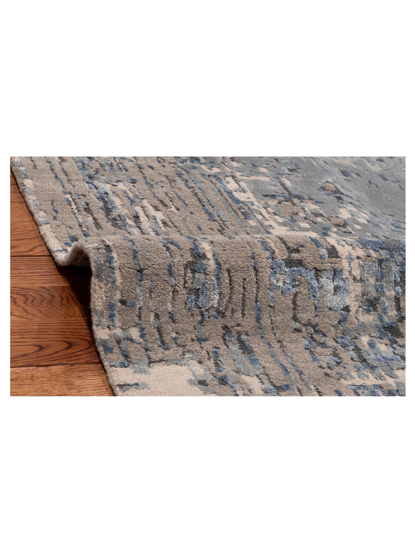 Tenzari Silver Blue 8X10 Hand Knotted Rug