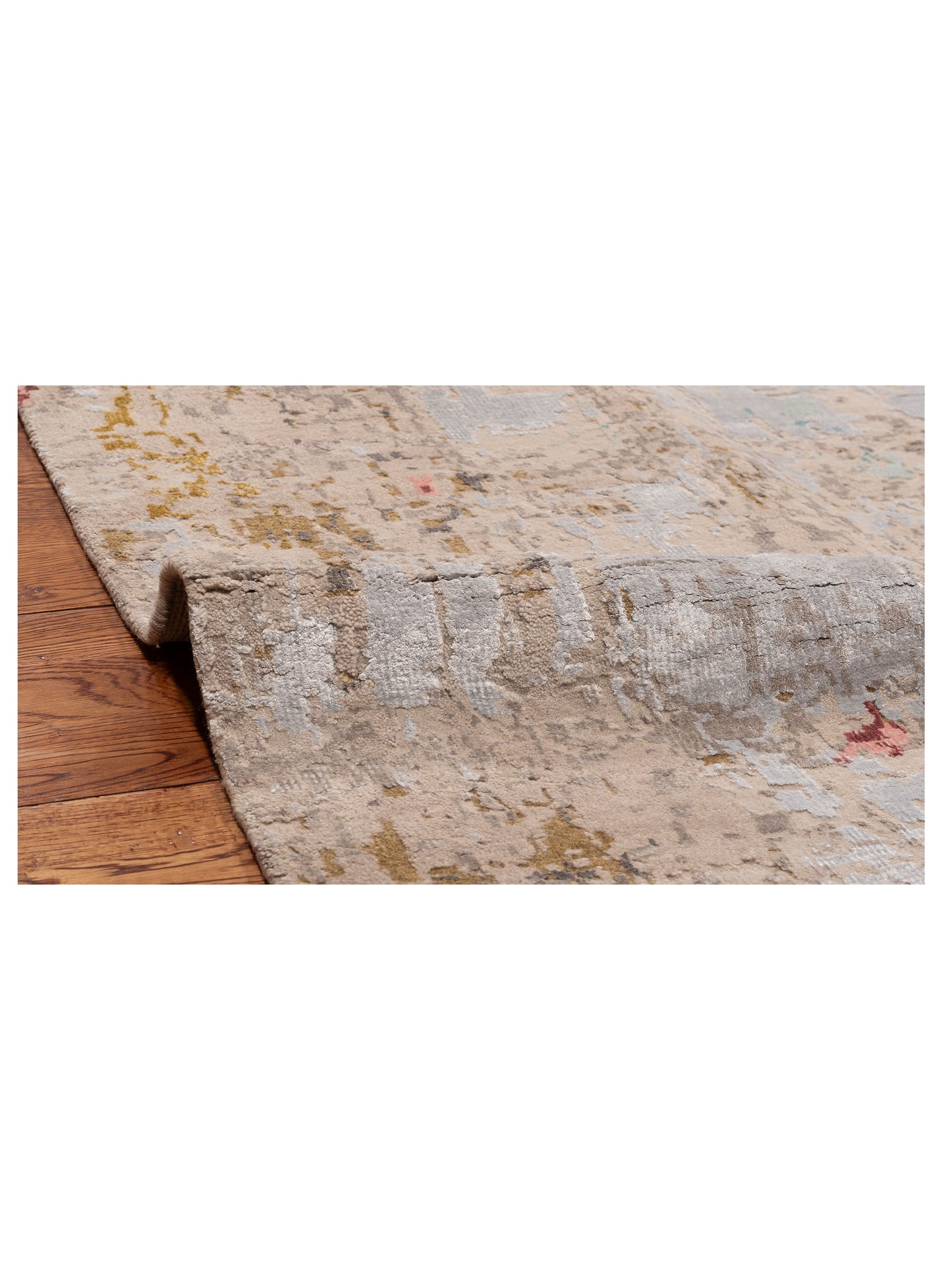 Tenzari Beige Ivory 9.1X12.1 Hand Knotted Rug