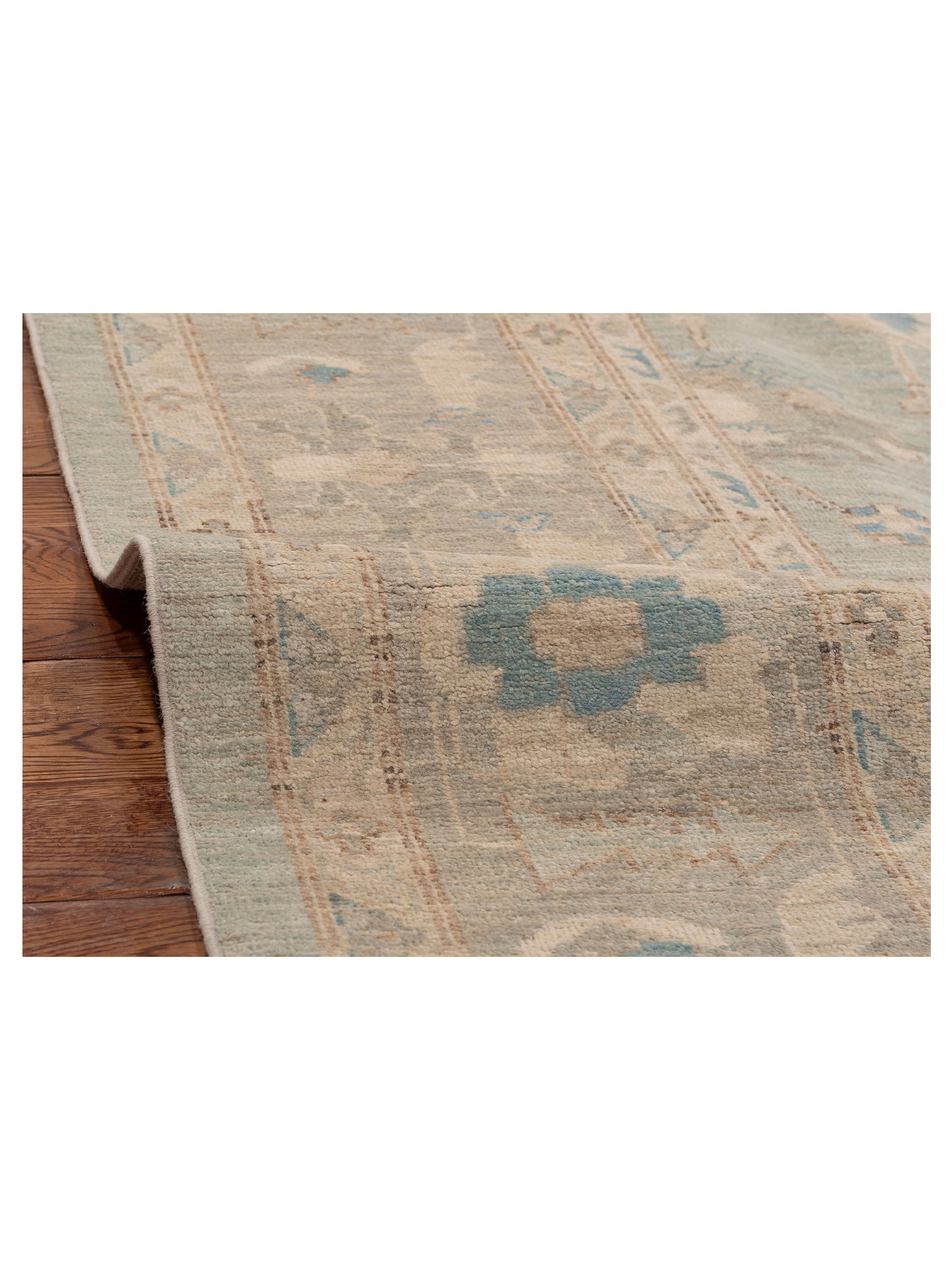 Lailora Mint Light Gray 8.1x9.11 Hand Knotted Rug