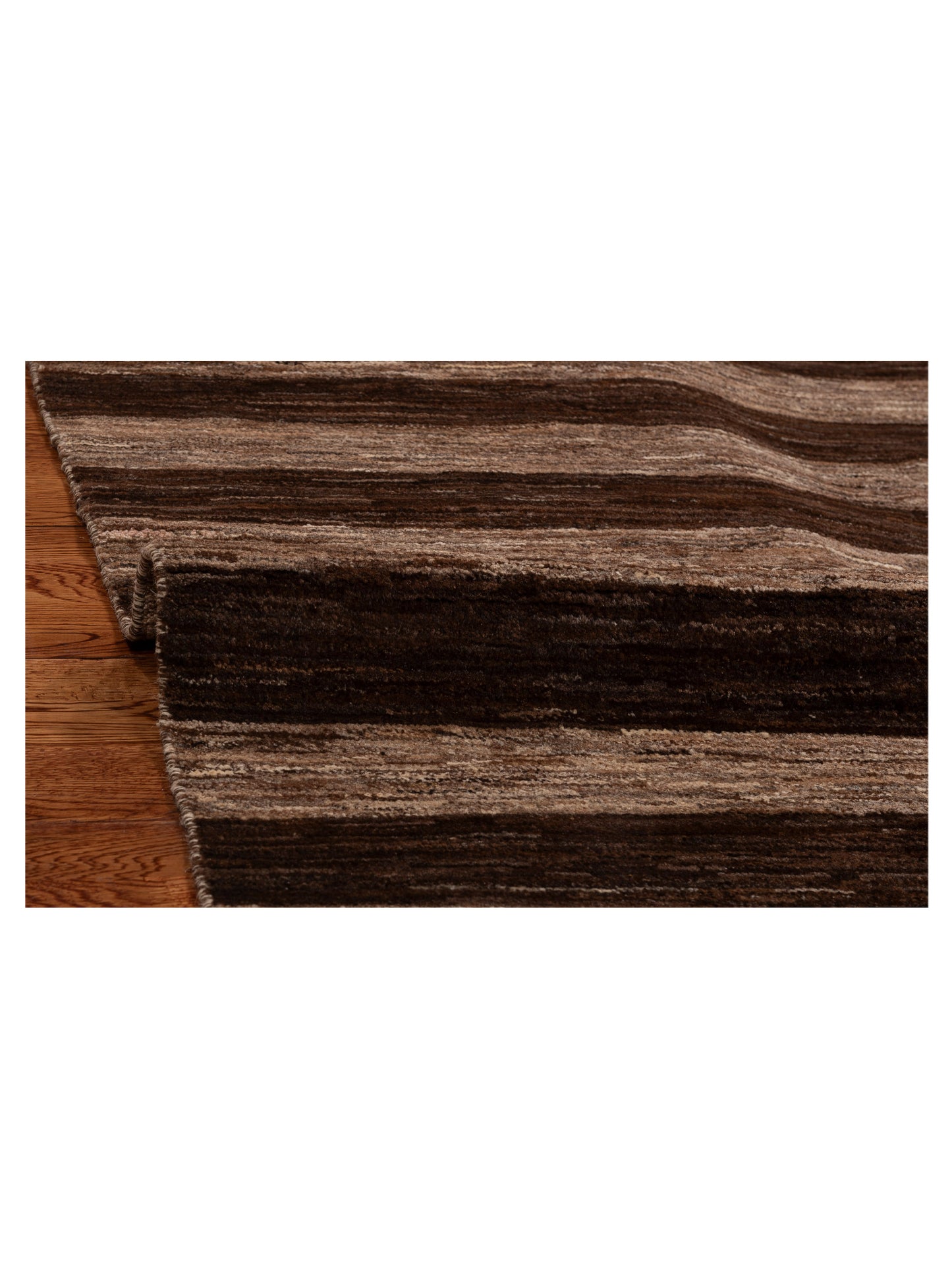 Tenzari Brown Beige 5.5x7.11 Hand Knotted Rug