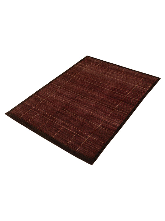 Tenzari Brown Brown 5.9x7.10 Hand Knotted Rug