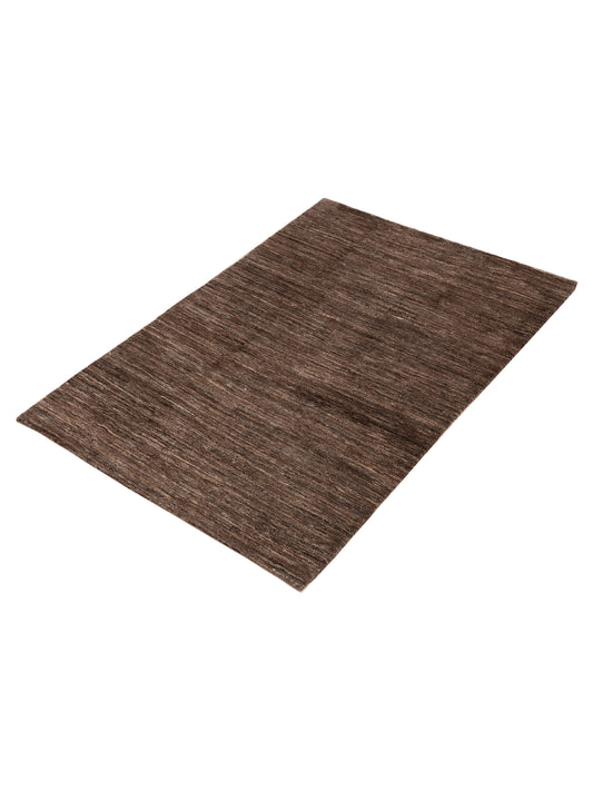Tenzari Brown Brown 4.6x6.8 Hand Knotted Rug