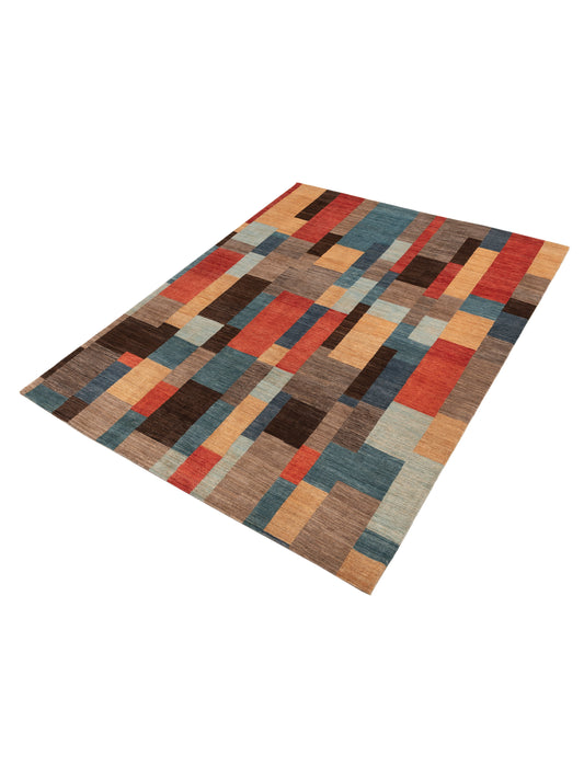 Tenzari Multi Multi 7.11x10.6 Hand Knotted Rug