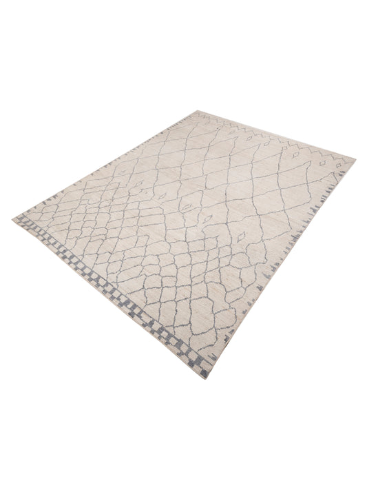 Baskra Ivory 12.3x15.6 Hand Knotted Rug