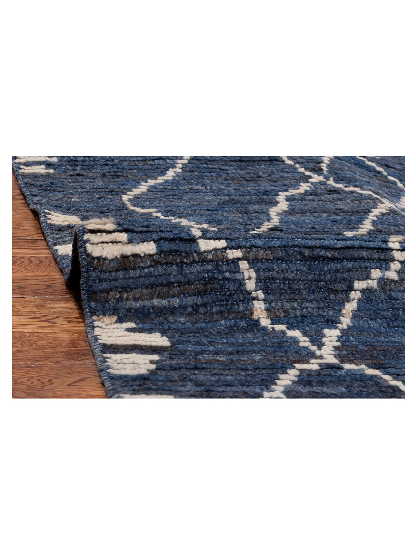 Baskra Dark Blue 10.2x13.4 Hand Knotted Rug