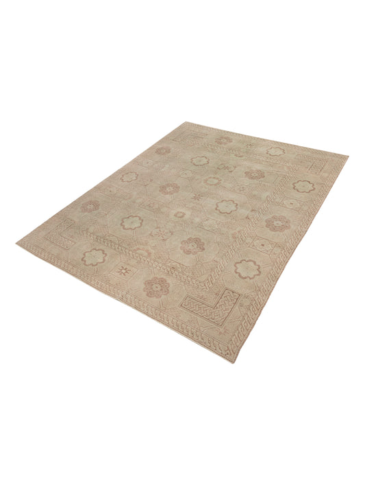 Vintage Beige Beige 10x12.4 Hand Knotted Rug