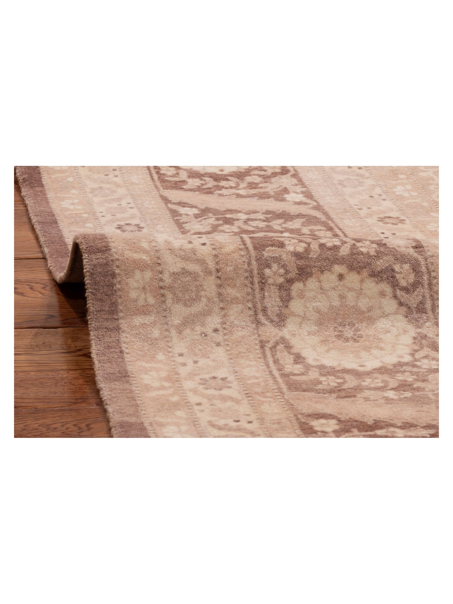 Jallira Brown Beige 9.2x12.4 Hand Knotted Rug