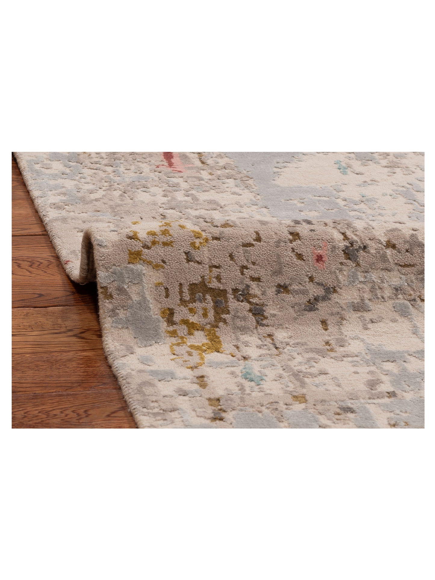 Tenzari Ivory 8x10 Hand Knotted Rug