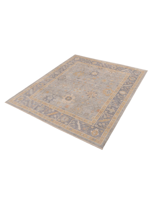 Oushak Light Gray Gray 8.4x10 Hand Knotted Rug
