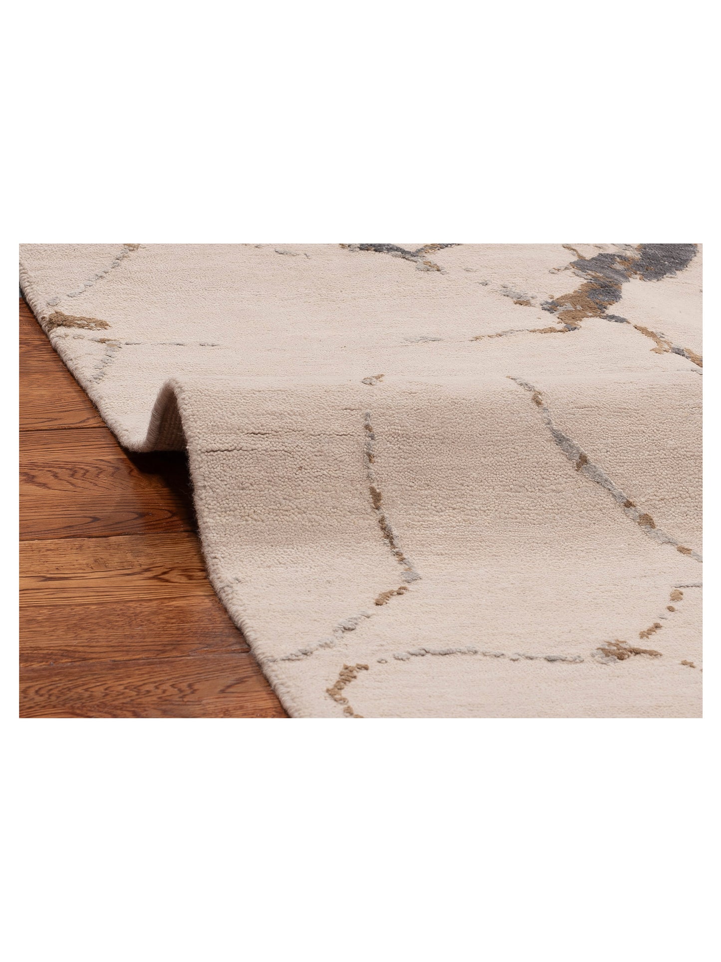 Tenzari Silver Brown 9x12 Hand Knotted Rug