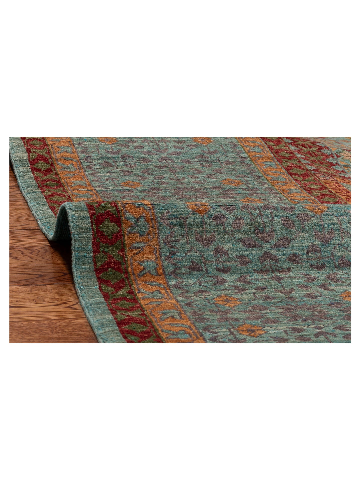 Mamluk Lux Blue Blue 9x11.9 Hand Knotted Rug