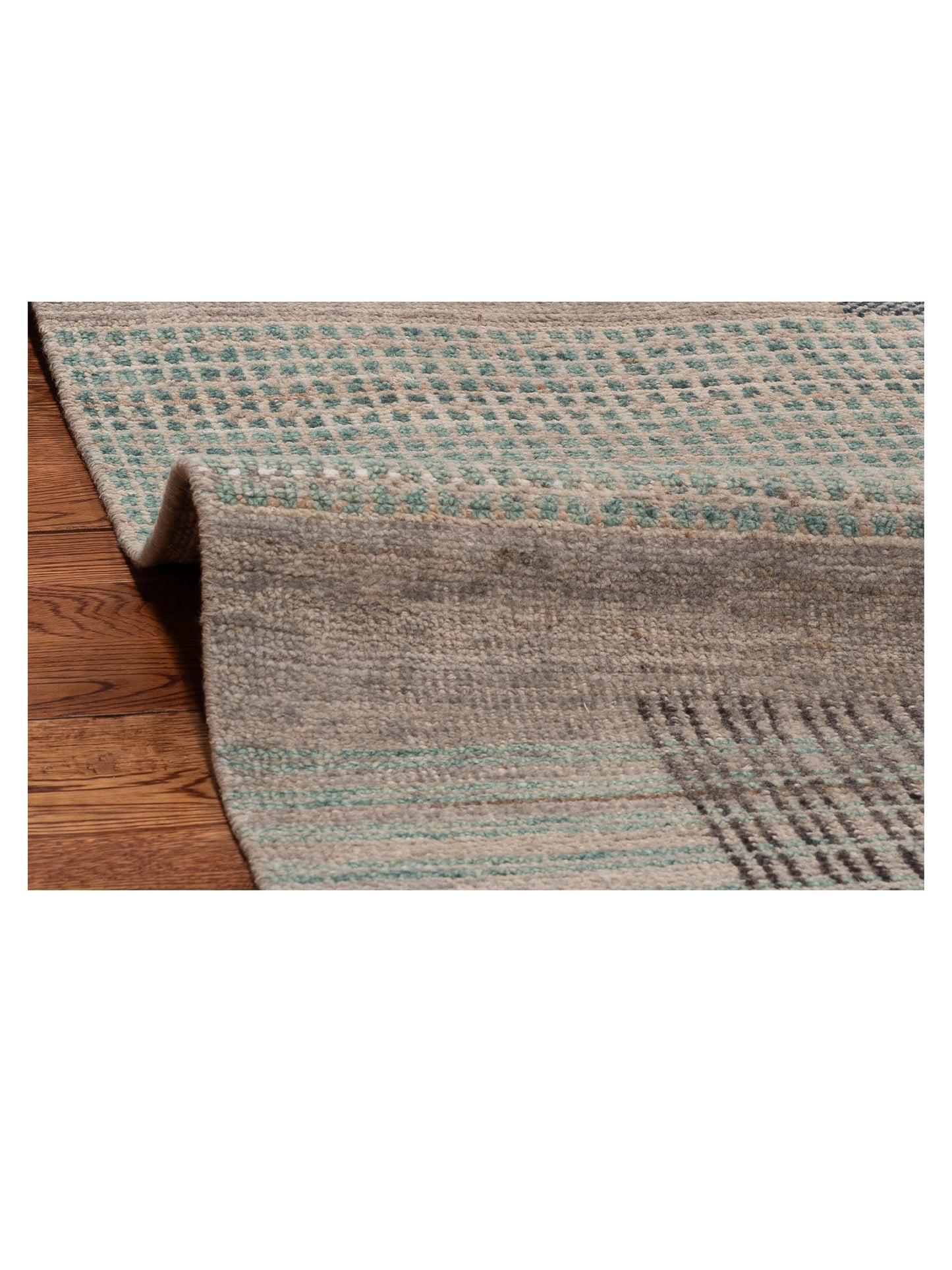 Toneva Taupe Green 9.10x14 Hand Knotted Rug