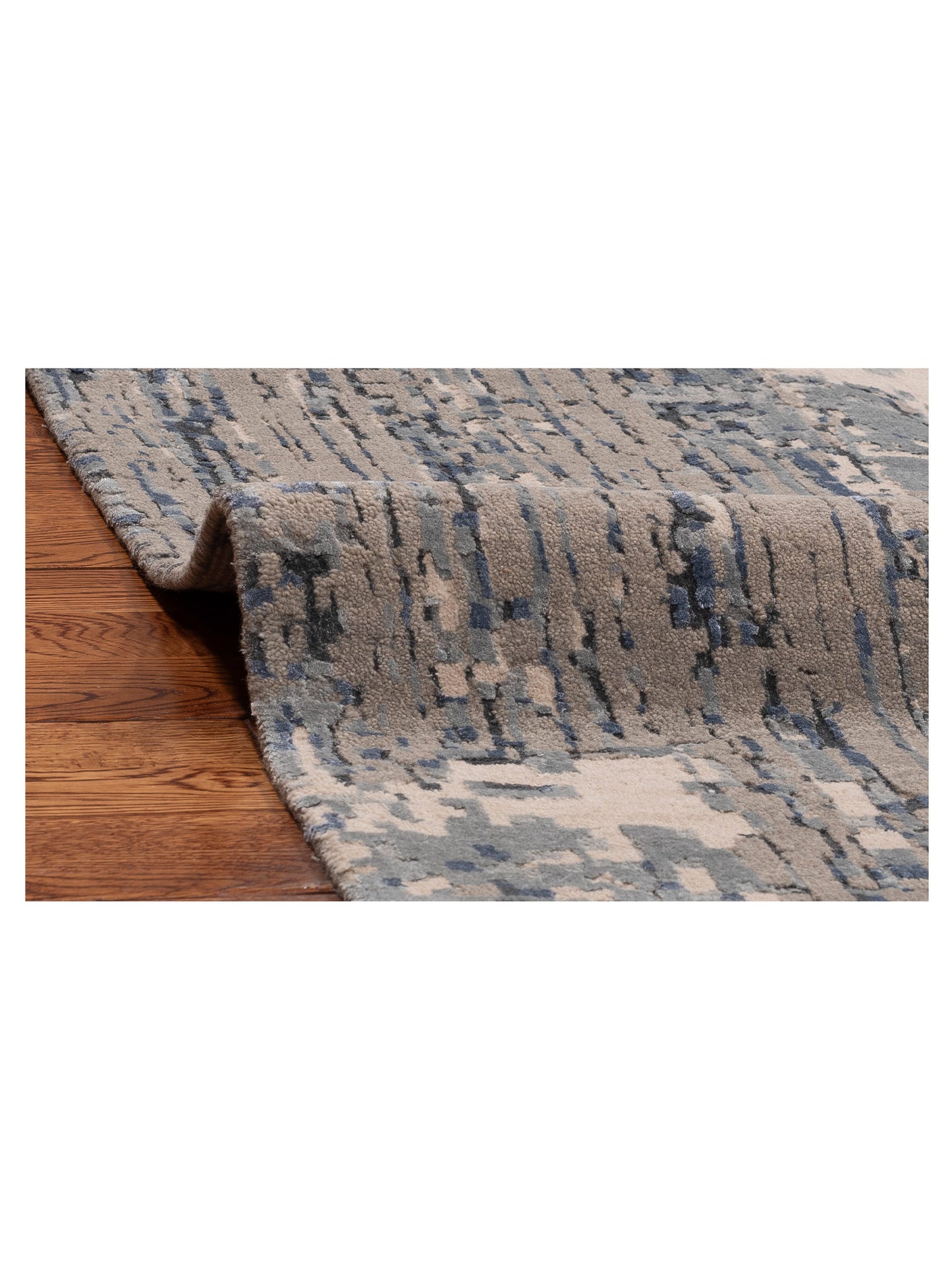 Tenzari Ivory Gray 9.1x11.11 Hand Knotted Rug