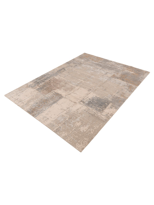 Tenzari Gray Beige 9x11.11 Hand Knotted Rug