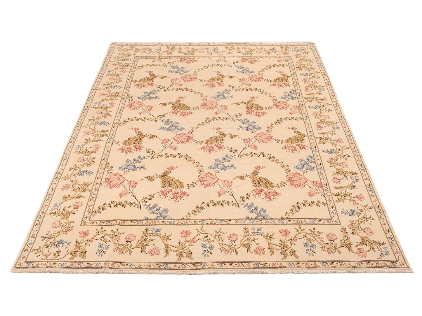 Petalyn Cream Cream 9.1x11.8 Hand Knotted Rug