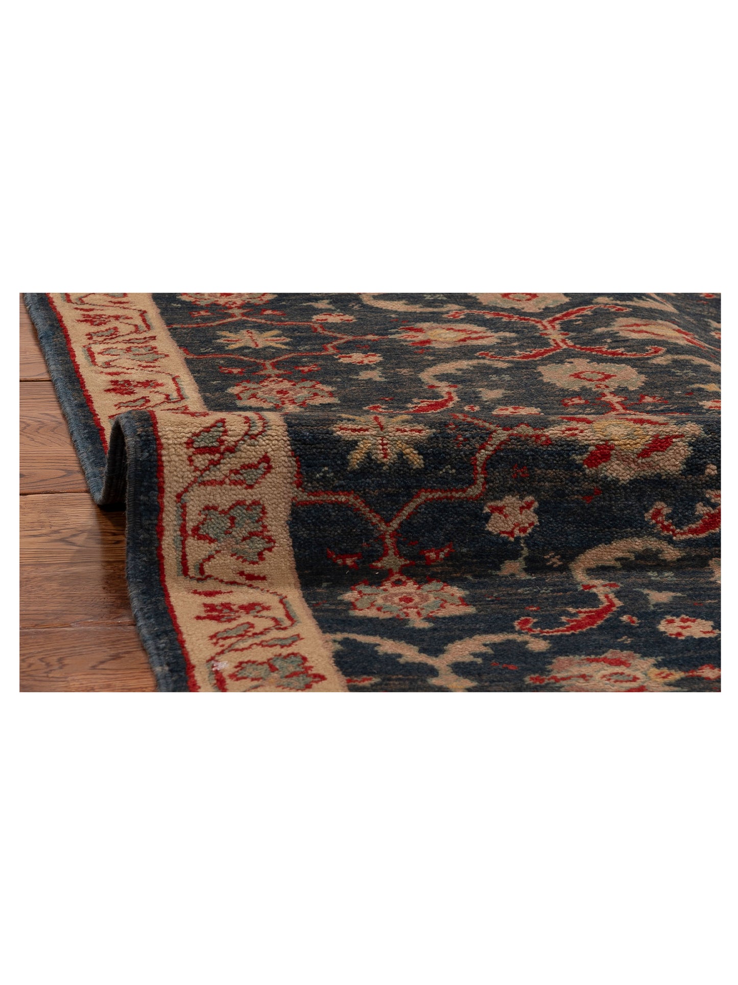 Antiqua Loom Blue Beige 2.7x6.10 Hand Knotted Rug